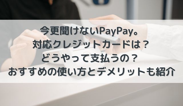 今更聞けないPayPay。 対応クレジットカードは？ どうやって支払うの？ おすすめの使い方とデメリットも紹介